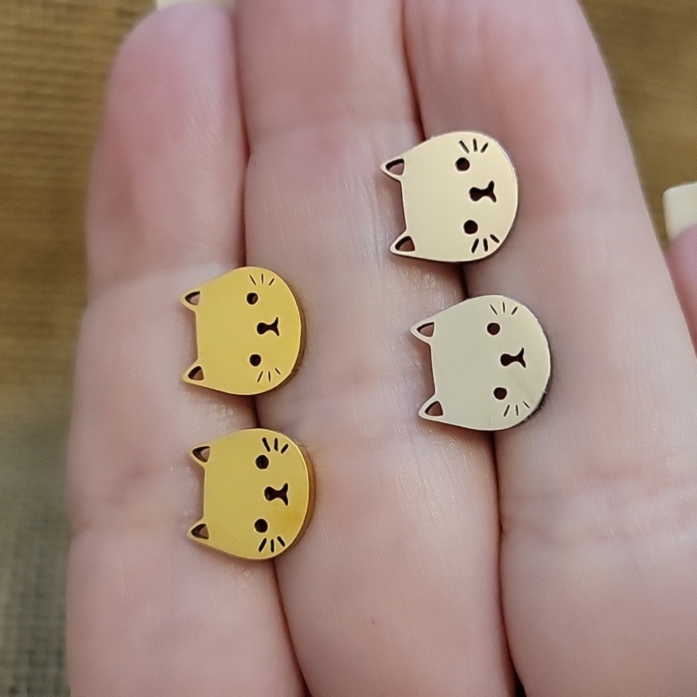 CAT STUD EARRINGS, Choice of Color